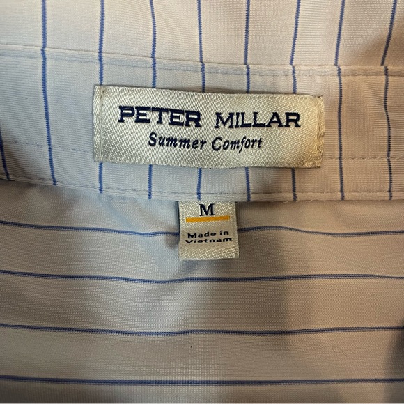 Peter Millar Light Blue Striped Polo - Picture 3 of 7